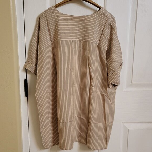 J Jill sandbar/white striped blouse NWOT 2X - Picture 12 of 13